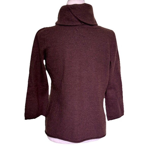 Kenar Women's Wool Brown Turtleneck Classic Sweater Minimalist Quiet Luxury Lg - Picture 3 of 8
